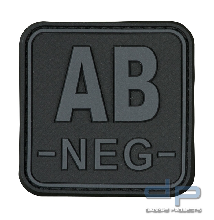 3D Blutgruppenpatch 50x50 Grau/Schwarz AB neg -