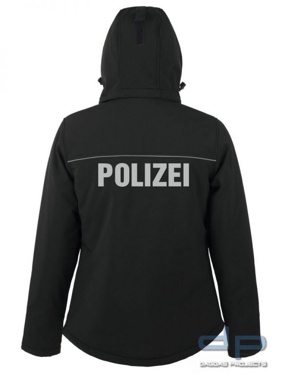 Softshelljacke Behörde 2018 Damen in verschiedenen Farben mit Wunschaufdruck in reflex silber