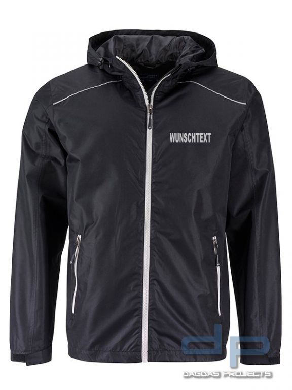 Mens’ Rain Jacket Regenjacke Windbreaker mit Wunschaufdruck in Reflex Silber in verschiedenen Farben