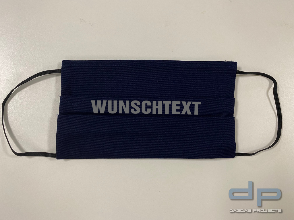 Mund- und Nasenbedeckung Behörde mit Reflexaufdruck und Laschentasche - Nicht für den medizinisch