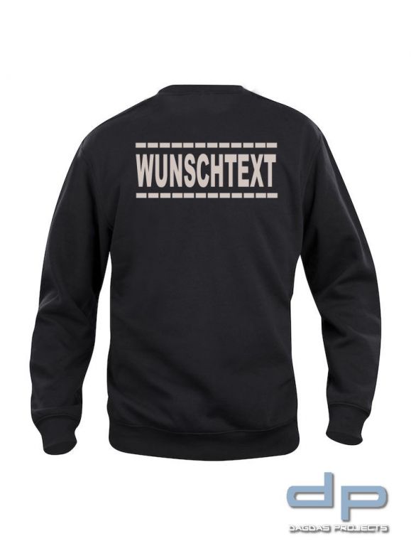Clique Basic Roundneck mit Wunschaufdruck gestrichelte Linien in verschiedenen Farben
