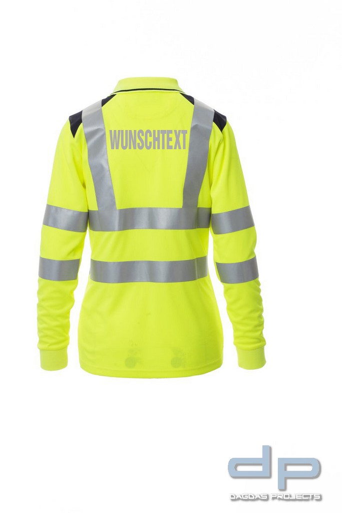 Payper Warnschutz Poloshirt langarm "GUARD+WINTER LADY" mit Wunschaufdruck auf Brust und Rücken