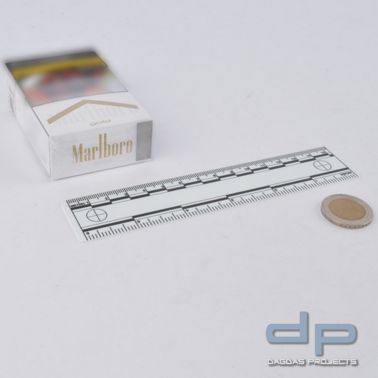 Vinyl Beweisfoto Maßstab weiß, 10er Pack, 15 cm Länge