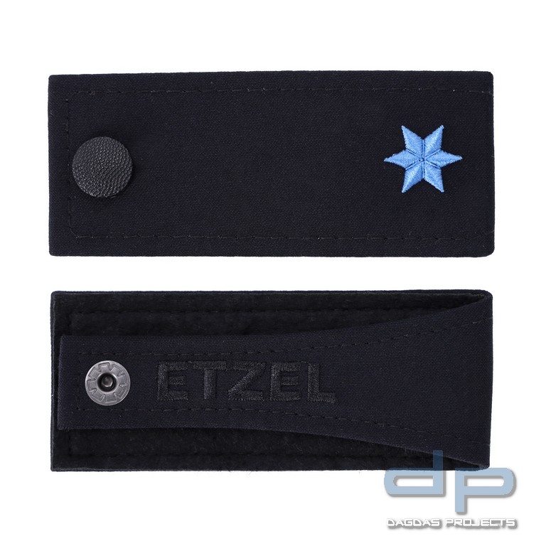 ETZEL Schulterklappen Paar mit Druckknopf Ausführung Ba-Wü Polizeimeister-Anwärter/in, 1