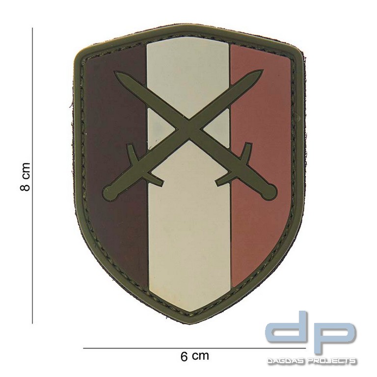 Emblem 3D PVC Schild Belgien desert Schwert