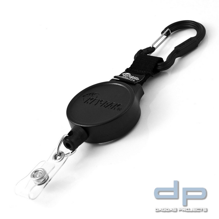 KEY-BAK 90 + Karabiner, klein Schwarz mit Kartenhalter
