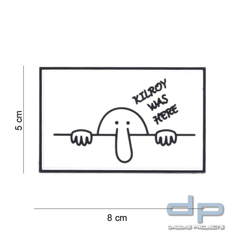 Emblem 3D PVC Kilroy was here white #8072