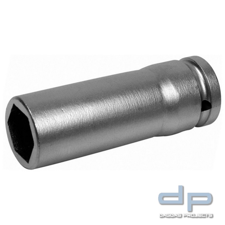 Kraft-Sechskantsteckschlüsseleinsatz 1/2″, lang, Edelstahl, 10 mm