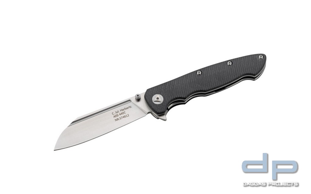Einhandmesser G10 mit modern interpretierter Sheepfoot Klinge