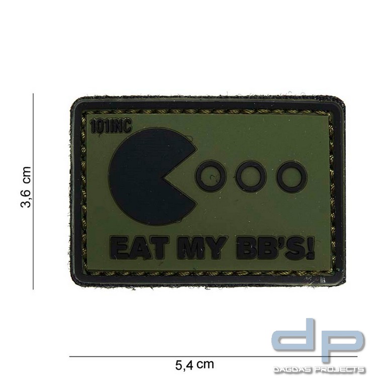 Emblem 3D PVC Eat My BB's grün/schwarz