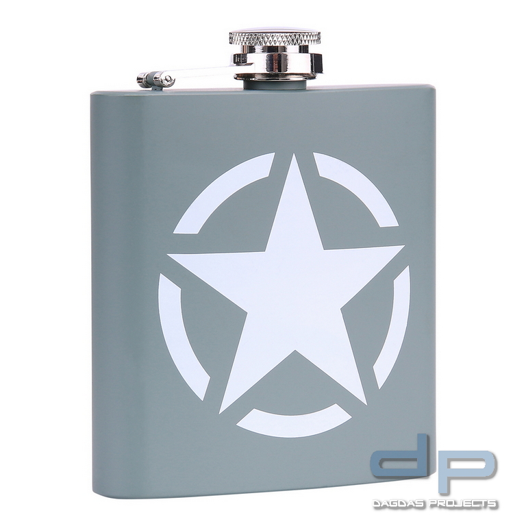 Stainless Steel Flachmann 6 oz US Army Star