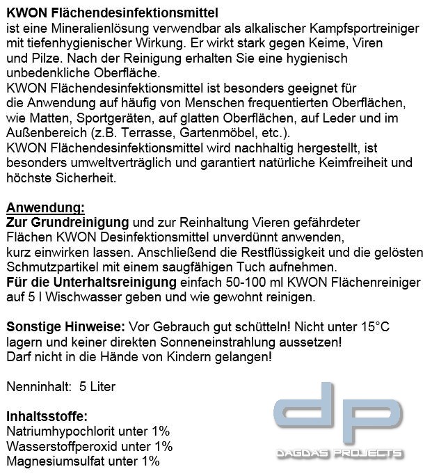 KWON Flächendesinfektionsmittel 5 Liter
