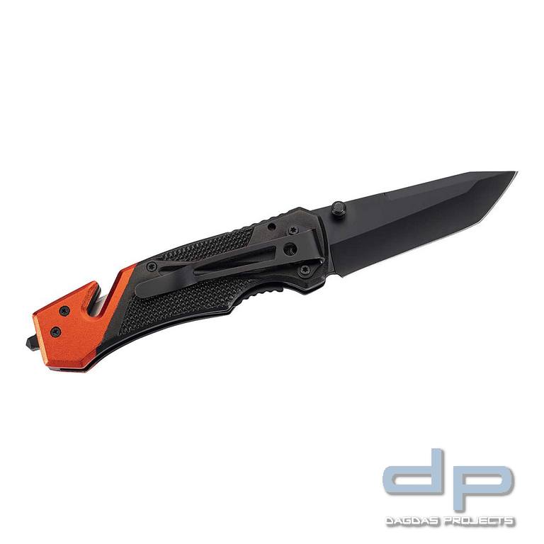 Herbertz-Rettungsmesser, AISI 420 Stahl, Tanto-Klinge, Clip, Epoxy-Beschichtung, Aluminium-Griffscha