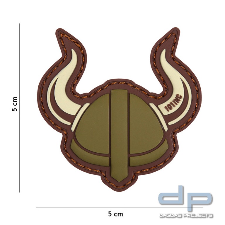 Emblem 3D PVC Viking Helm grün/braun
