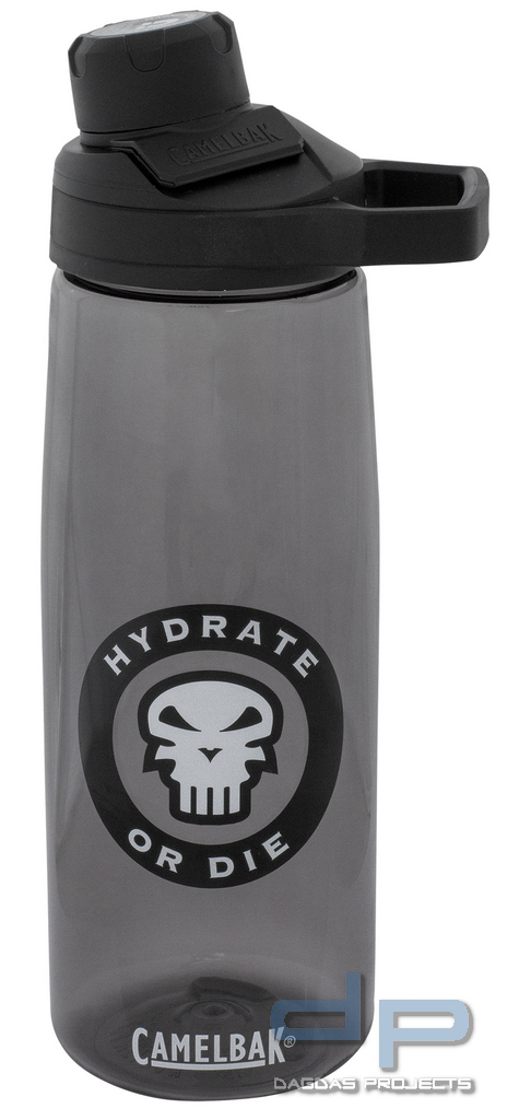 CamelBak Chute Trinkflasche 0,75L Grau Aufdruck "Hydrate or Die"