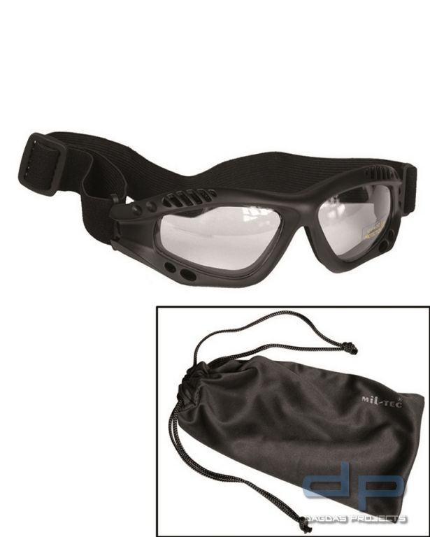 COMMANDO BRILLE AIR PRO SCHWARZ KLAR 2 Stück