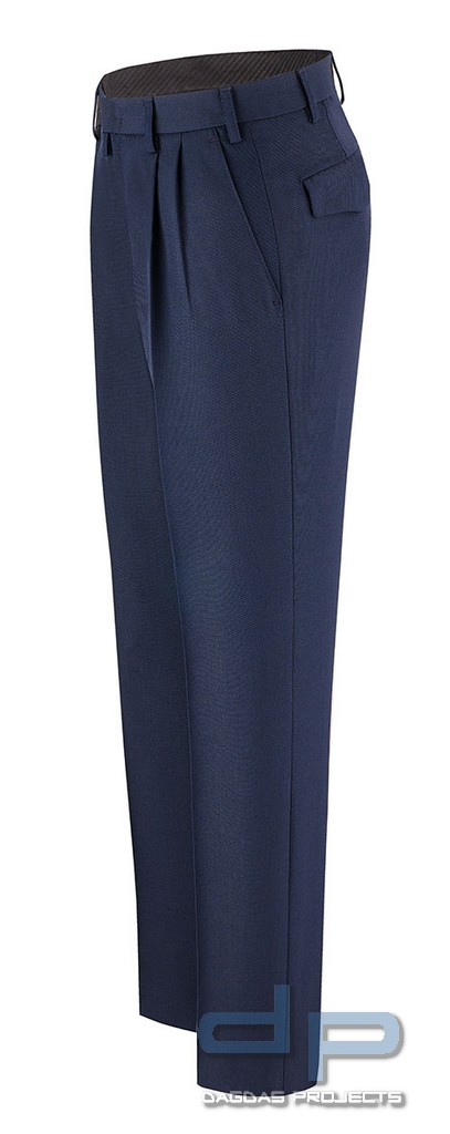 Feuerwehr Diensthose Hose blau 55%/45% Polyester/Schurwolle Kammgarn-Trikot in Größe: 48