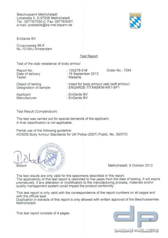 EnGarde TitanSkin Stichschutz-Einschub