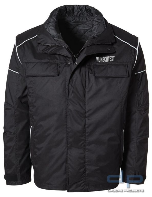 Behörden Blouson schwarz mit Aufdruck nach Wunsch in reflex silber