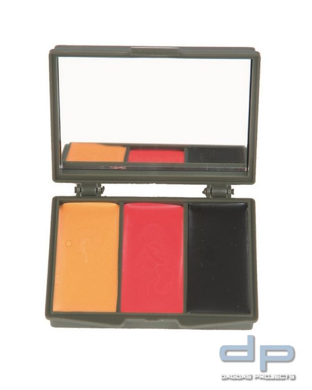 TARNSCHMINKSET 3-FARBEN MIT SPIEGEL BRD 12 Stück