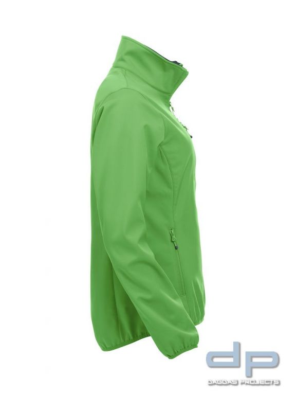 Basic Softshell Jacket Ladies mit reflektierend silbernem Wunschaufdruck in verschiedenen Farben