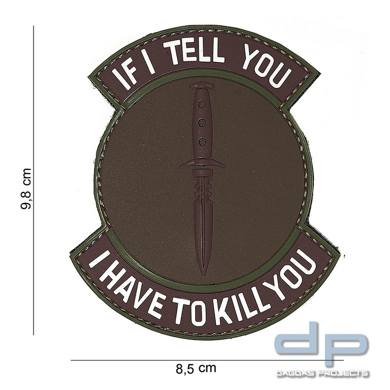 Emblem 3D PVC If I Tell You braun/grün