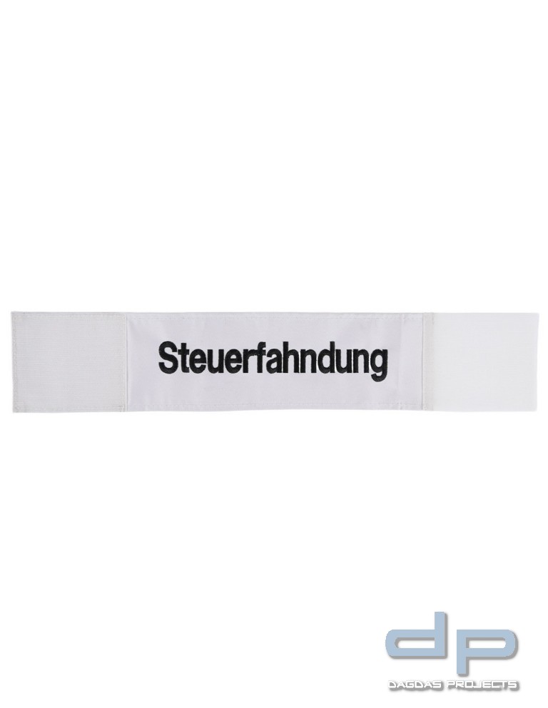 Armbinde, weiß mit schwarzem Stick - Steuerfahndung