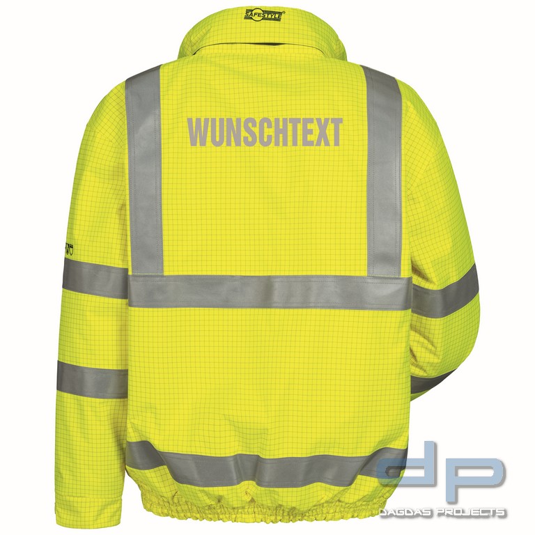 Safestyle MULTINORM PILOTJACKE in Gelb mit Aufdruck nach Wunsch auf Brust und Rücken