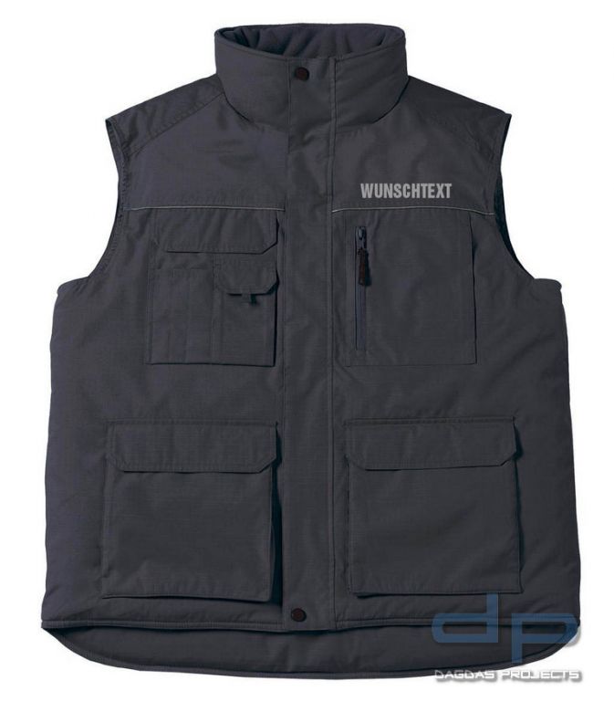Behörden Pro Bodywarmer mit Wunschaufdruck in reflex silber
