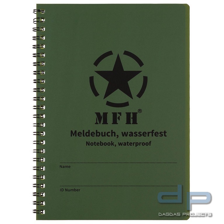 Meldebuch, wasserfest, Spiralbindung