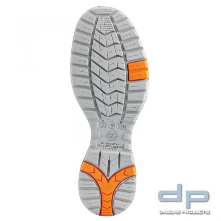 Halbschuhe in Schwarz/Silber-Orange abgesetzt