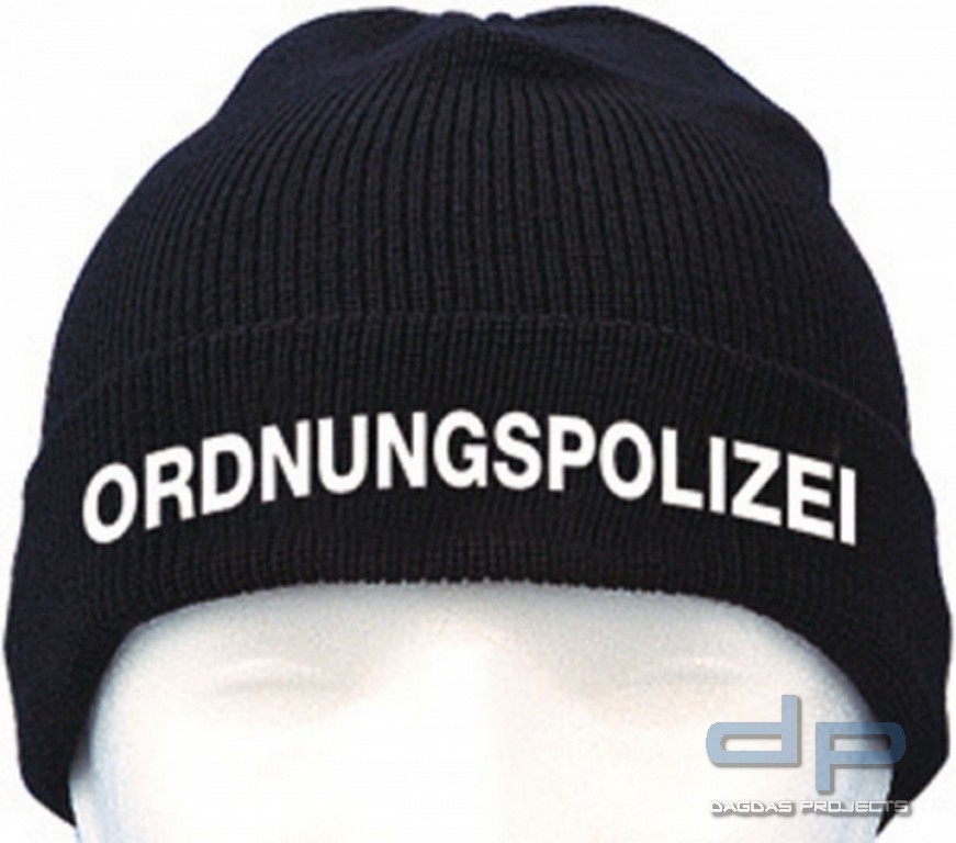 Strickmütze schwarz ORDNUNGSPOLIZEI