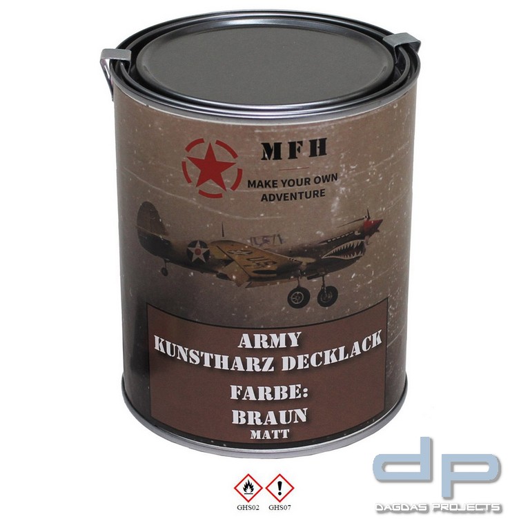 Farbdose, "Army" BRAUN, matt, 1 Liter