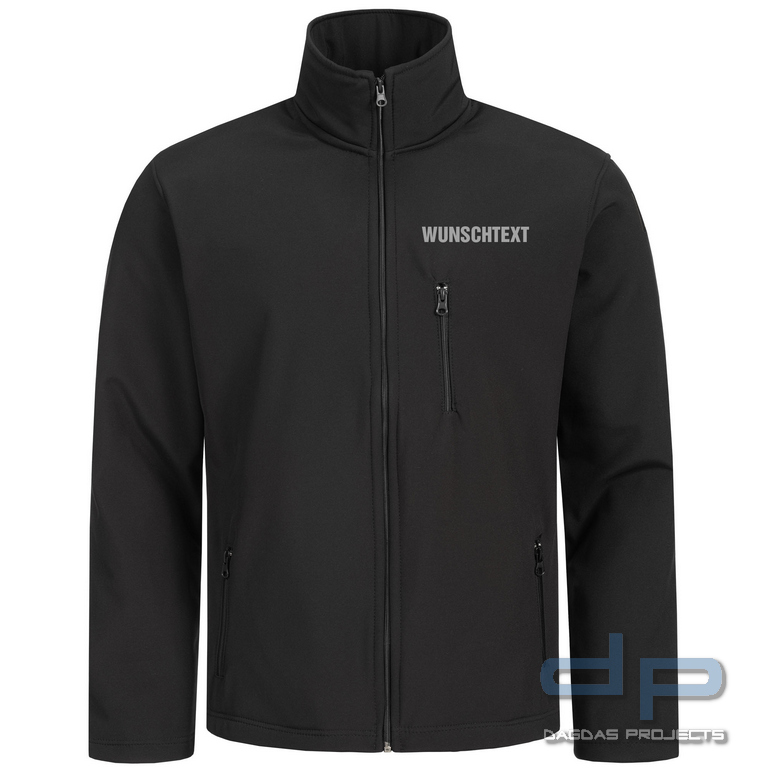 Schnittschutz-Funktionsjacke Oldenburg schwarz mit Wunschaufdruck in reflex silber