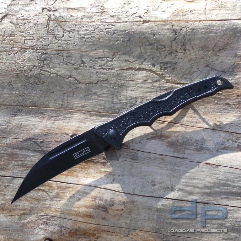 CJH Taschenmesser schwarz mit Back Lock Mechanismus