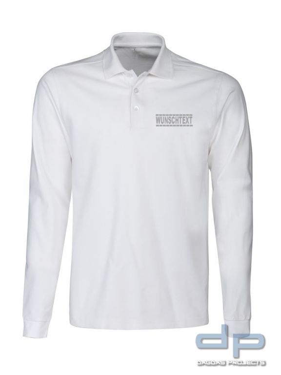 Premium Long Sleeve Polo mit Wunschaufdruck gestrichelte Linien in verschiedenen Farben