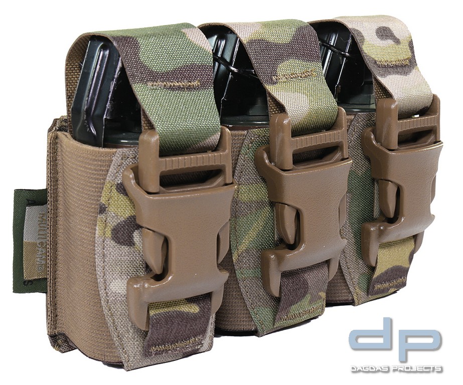 WAS Laser Cut Triple Flash Bang Pouch Multicam