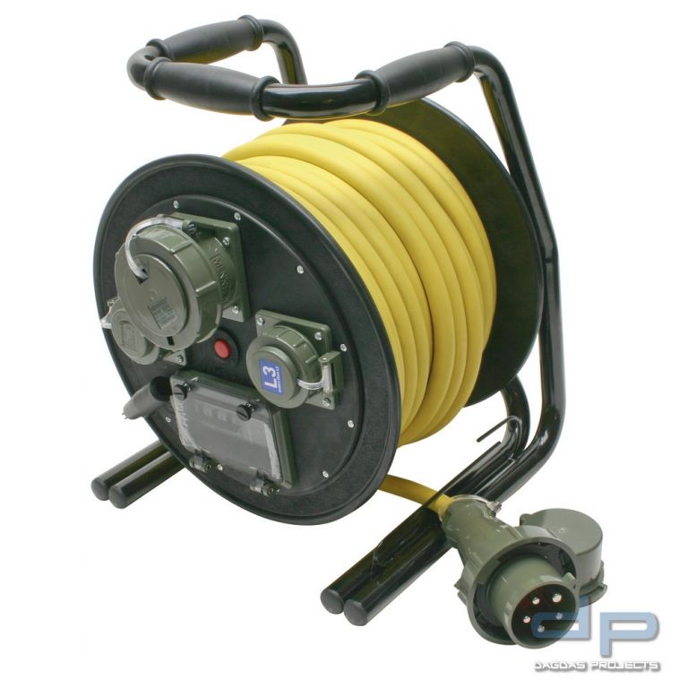 Dönges-Vollgummi-Leitungsroller THW, 400 V, 25 m, L3/L2