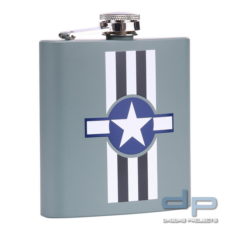 Stainless Steel Flachmann 6 oz USAF Invasion Stripes