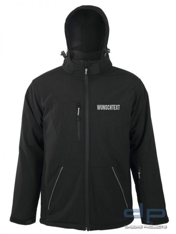 Softshelljacke Behörde 2018 in verschiedenen Farben mit Wunschaufdruck in reflex silber