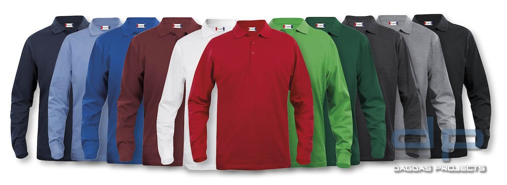 Behörden Polo Shirt Lincoln Langarm mit Wunschaufdruck in verschiedenen Farben