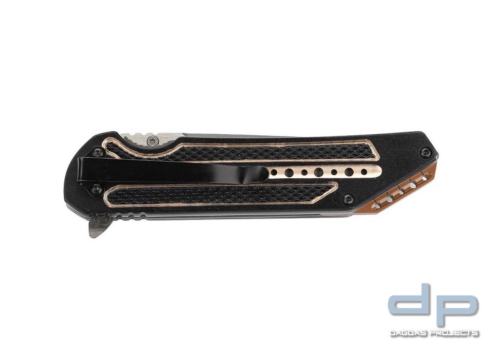 Taschenmesser mit schwarzer Edelstahl- Gürtelclip