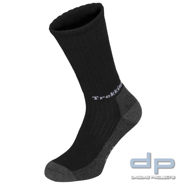 Trekkingsocken, "Lusen", schwarz, Frotteesohle