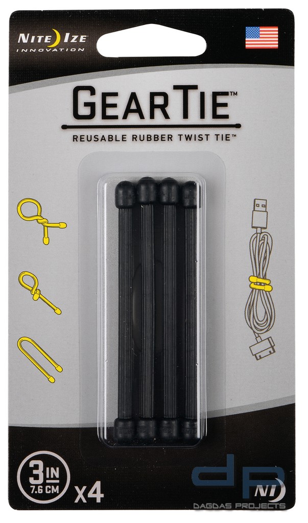 Nite Ize Gear Tie Kabelbinder 7,6 cm 4 Stück
