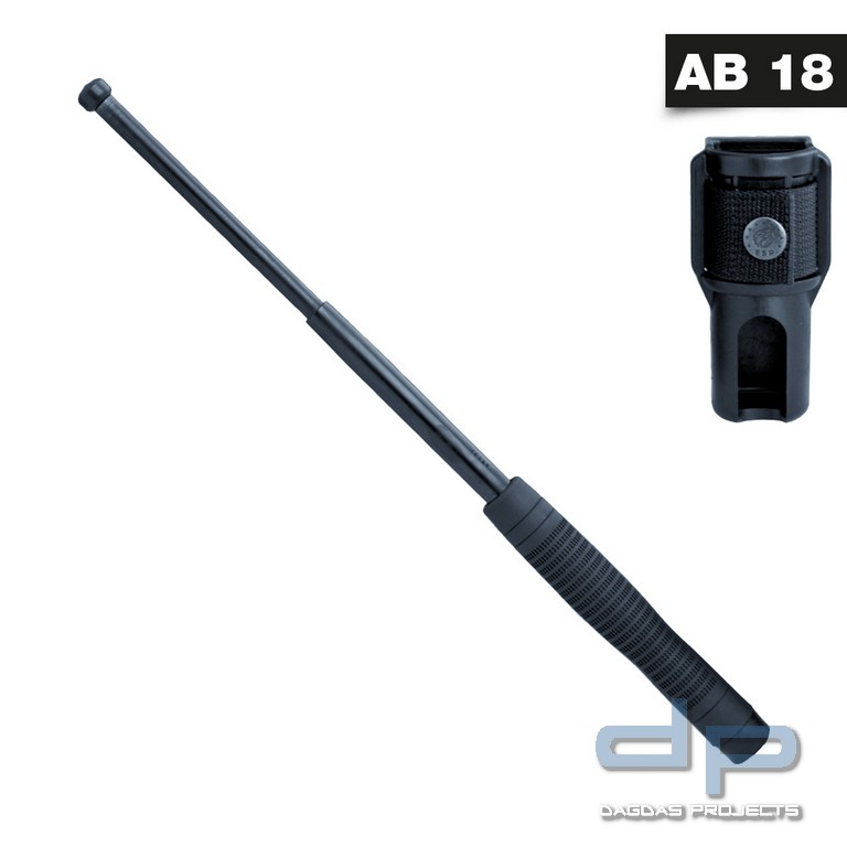 Teleskopschlagstock 18 Zoll (schwarz,ergon.Griff,gehärtet,Profi-
