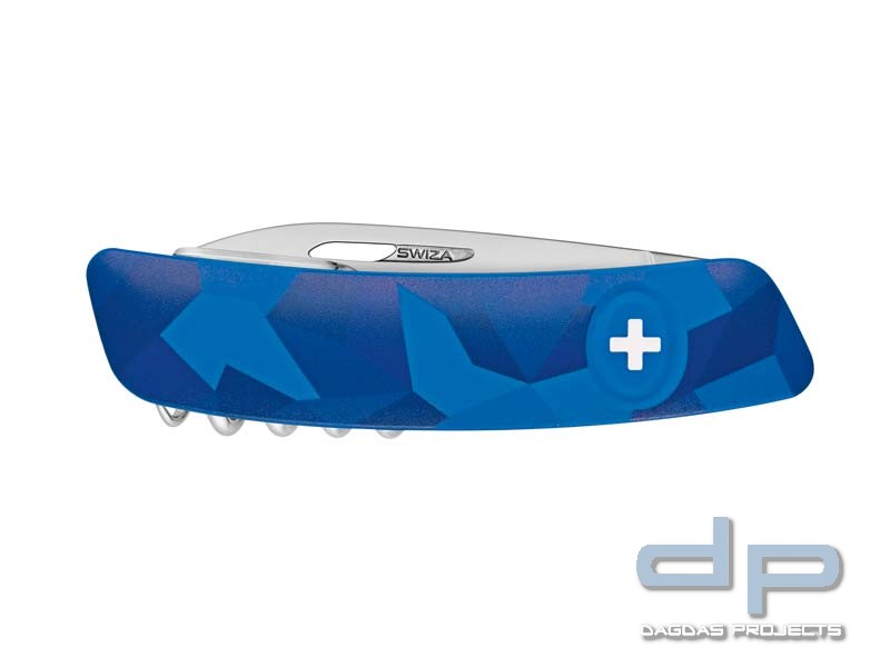 SWIZA Schweizer Messer C01 LIVOR, Stahl 440, Klingensperre, Anti-Rutsch-Griffschalen, Camo Urban Blu