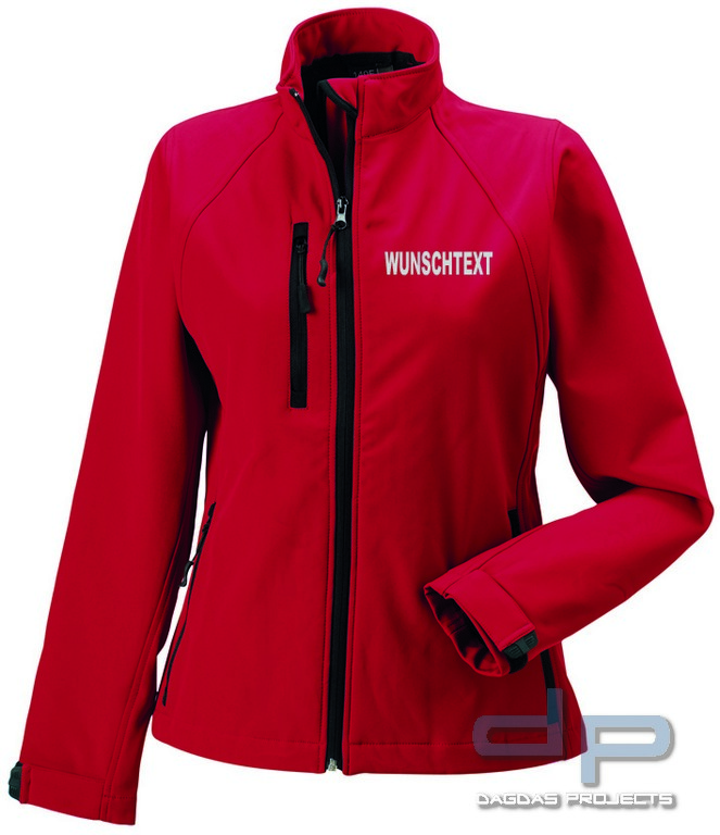 Softshell Damenjacke rot Größe; XS Wunschaufdruck möglich