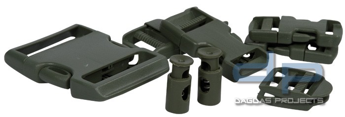 Buckle Steckverschluss Set 9-Tlg. Oliv