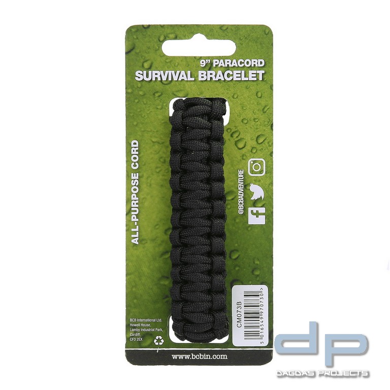 BCB Paracord 9 Zoll schwarz CM073B
