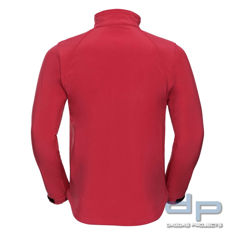 SOFT-SHELL OUTDOOR-JACKE, ROT mit Wunschaufdruck auf Brust und Rücken